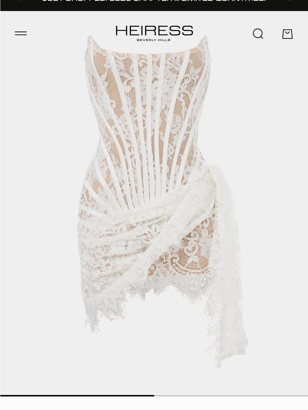Heiress White Lace Corset Mini Dress
